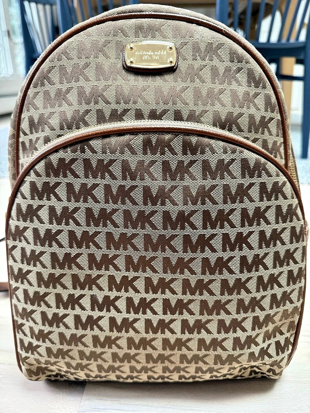 Michael Kors Abbey Large MK Signature Backpack – Authentic